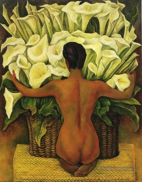 Diego Rivera œuvres - nue avec des calla Lys 1944 Diego Rivera